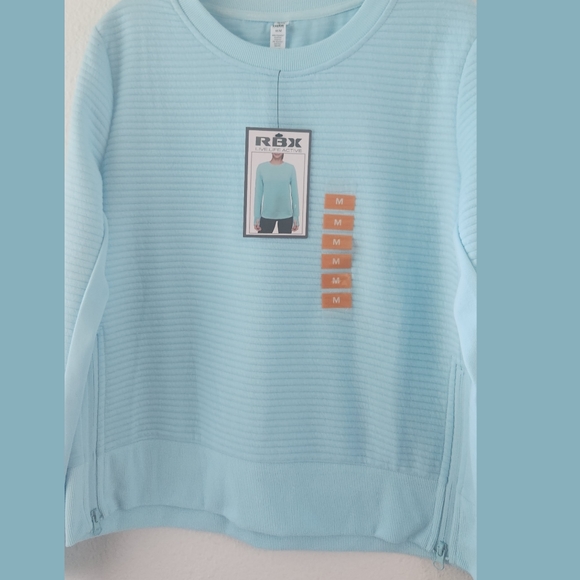RBX New Robins Egg Blue Long Sleeve Side Zipper Sweatshirt Medium - Picture 5 of 8